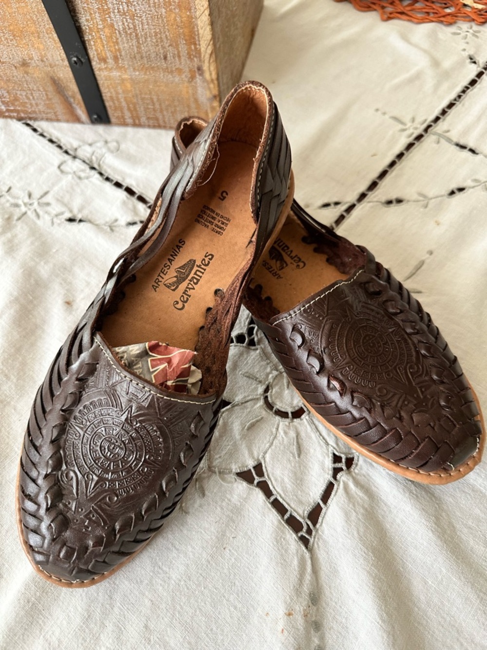 Craft Dark Brown Mexican artesanías mules - Picture 4 of 6